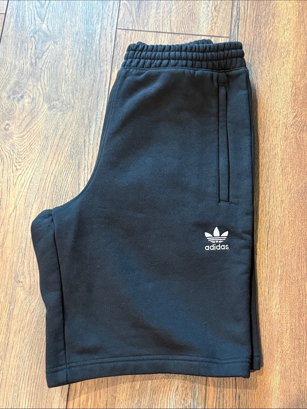 adidas Black Athletic Shorts with White Trefoil